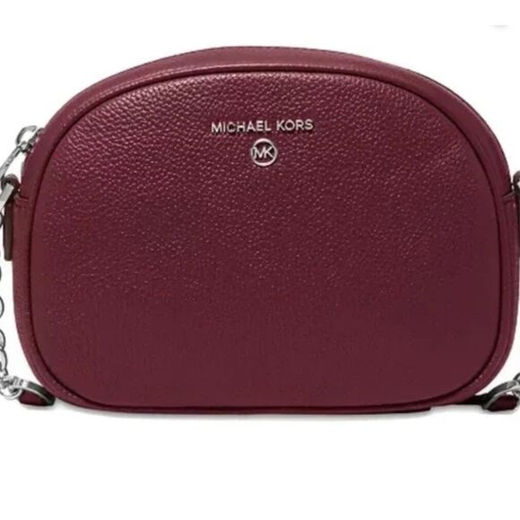NWT MICHAEL MICHAEL KORS Leather Crossbody, Jet Set Charm Small Pebbled - Picture 1 of 12